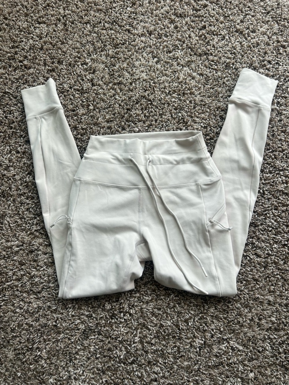 Women’s Cream Drawstring Leggings